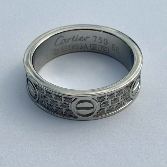 Love ring ZC 18k white gold plated unisex sz 9 - Picture 4 of 4